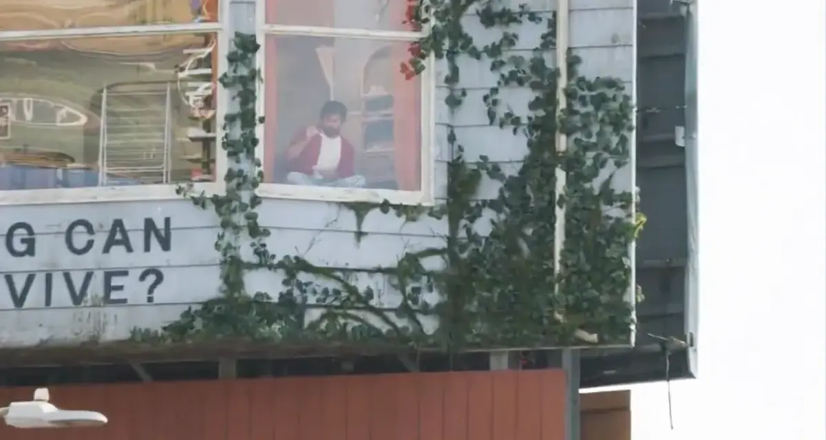 Man Lives in Billboard on Sunset Boulevard